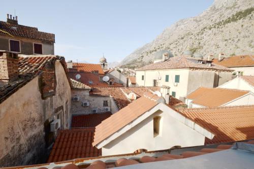 a view from the roofs of a town at Old town central in Kotor