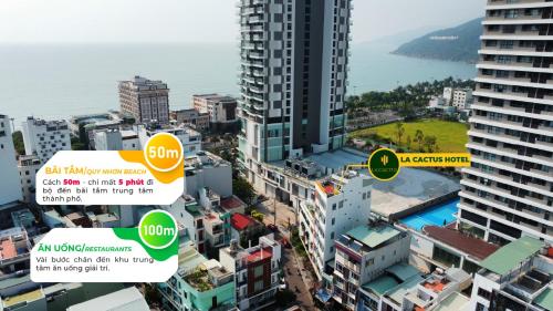 an aerial view of a city with tall buildings at La Cactus Hotel 2 in Quy Nhon