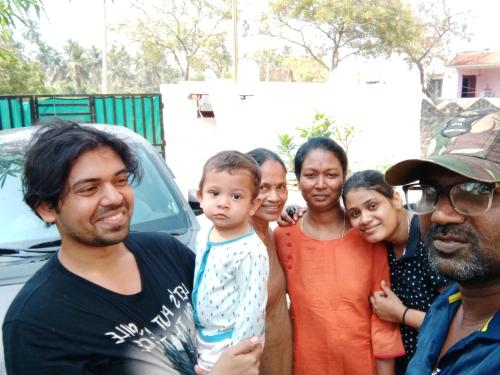 a group of people posing for a picture at Thendralhomestay in Puducherry