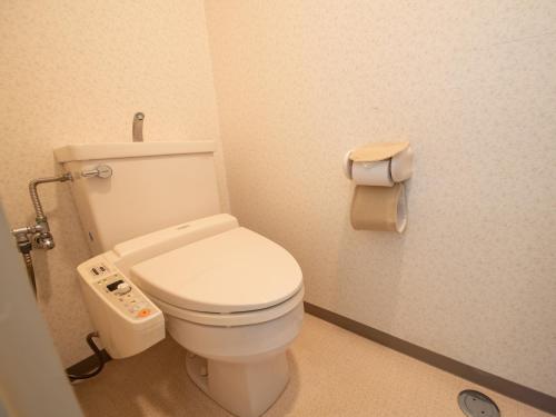 a bathroom with a white toilet in a stall at Chateraise Lodge Kasugai in Fuefuki