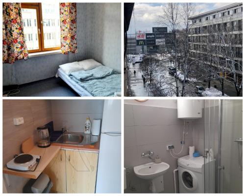a collage of pictures of a bathroom with a sink and a toilet at Time for Cracow in Krakow
