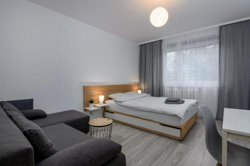 Posteľ alebo postele v izbe v ubytovaní Andersena Modern A - 10 min CMKP - 5 min Metro - 15 min Center