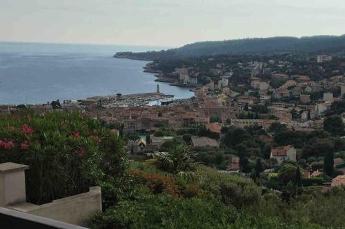 a view of a city and a body of water at Port Miou in Cassis