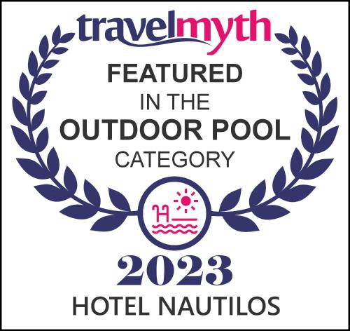 a logo for the outdoor pool category of the hotel nautilus at Hotel Nautilos in Sozopoli