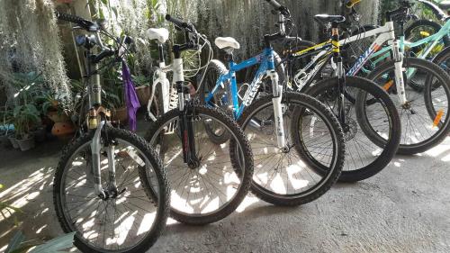 a group of bikes parked next to each other at Hello countryside in Ban Khang Hong Tai