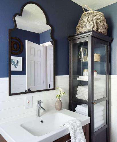 a bathroom with a sink and a mirror at The Hollies in Preston