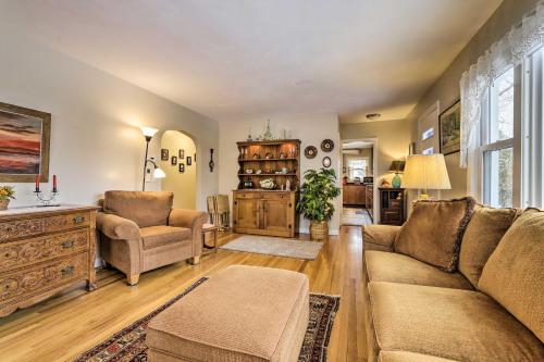 a living room with a couch and two chairs at Hadley Vacation Rental 24 Mi to Springfield! in Hadley