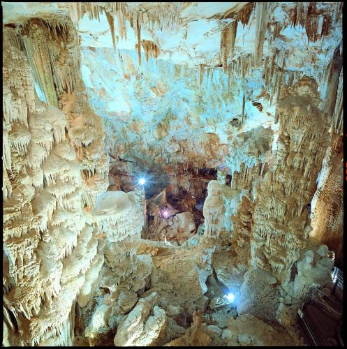 a cave filled with lots of rock formations at Casa Pilighitta penthouse in Dorgali