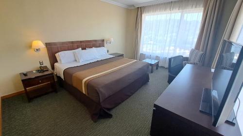 Ένα ή περισσότερα κρεβάτια σε δωμάτιο στο Hotel Diego de Almagro Temuco