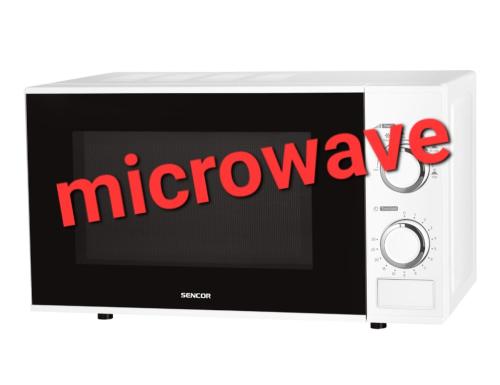 a microwave with the word microwave written on it at luxury - comfy center rodos in Asgourou