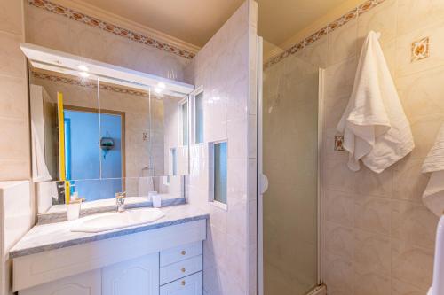 ein Bad mit einem Waschbecken und einer Dusche in der Unterkunft Le 4 Richet - Proche Disneyland Paris in Neuilly-sur-Marne