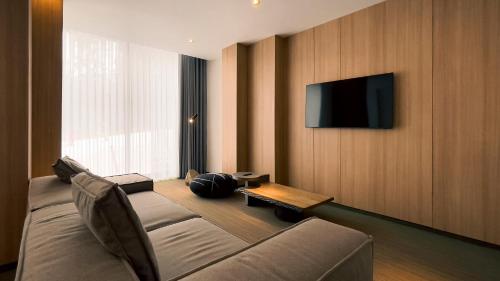 TV a/nebo společenská místnost v ubytování HVOYA Apart-Hotel & SPA