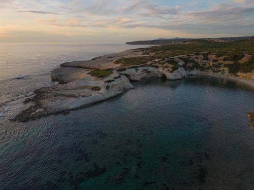 an aerial view of an island in the ocean at Felix Hotels - Hotel La Baja in Santa Caterina