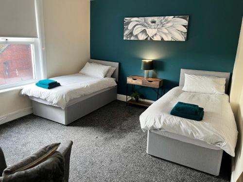 Posteľ alebo postele v izbe v ubytovaní The Glazebury bar and restaurant with accommodation