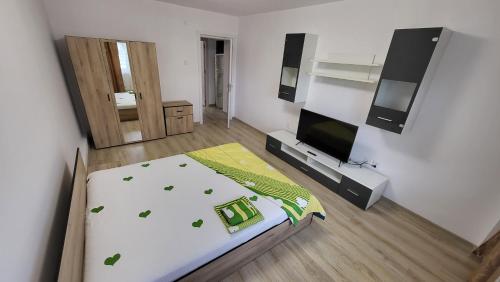Ένα ή περισσότερα κρεβάτια σε δωμάτιο στο Apartament Gabi