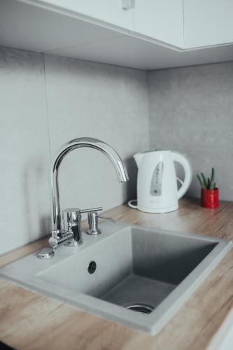 Kuchyň nebo kuchyňský kout v ubytování Apartament Harmony