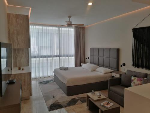 Ένα ή περισσότερα κρεβάτια σε δωμάτιο στο Estudio nuevo y cómodo