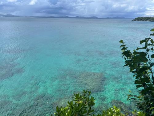 a view of the ocean from the shore at Premium Villa Miyagi Island in Ikei