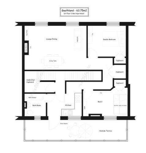 Lettered Board Apartments 1, 2 & 3の見取り図または間取り図
