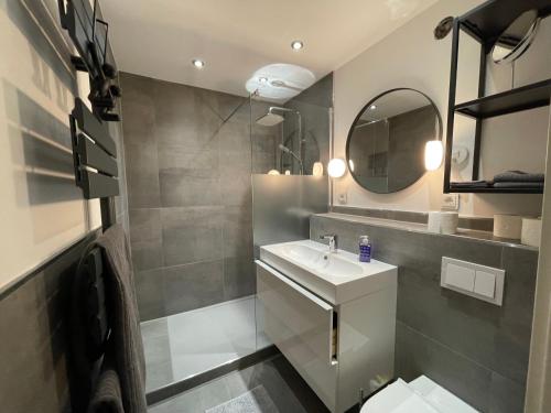 Koupelna v ubytování Fewo am Schlosspark