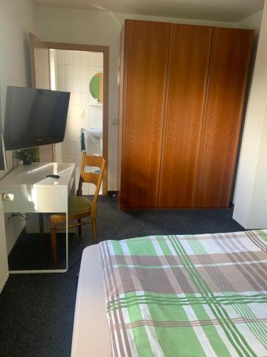 Μια τηλεόραση ή/και κέντρο ψυχαγωγίας στο Hotel Zur Schleuse (Garni)