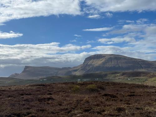 a mountain in the middle of a field at Talla Hope in Portree