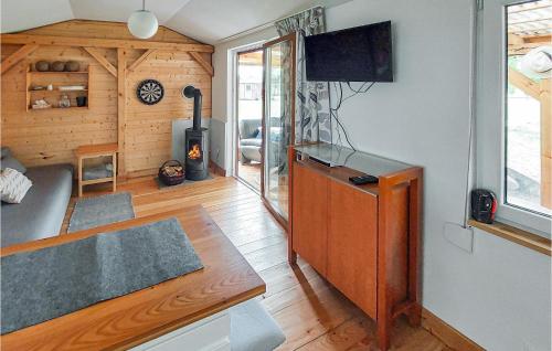 Μια τηλεόραση ή/και κέντρο ψυχαγωγίας στο Stunning Home In Cedynia With Kitchen