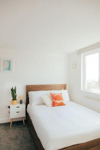 a bedroom with two beds and a window at The Hideout - Newquay - Fully Stocked Eco Escape in Newquay