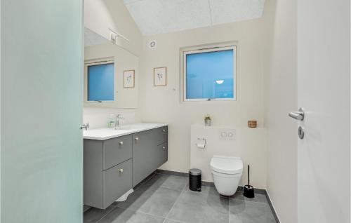 een badkamer met een toilet en een wastafel bij Nice Home In Sjlund With Wifi in Sjølund