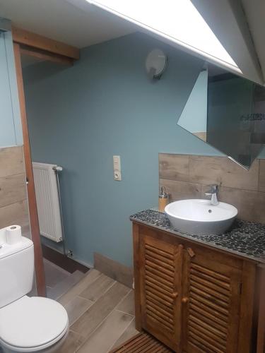 的住宿－Simba，浴室配有白色卫生间和盥洗盆。
