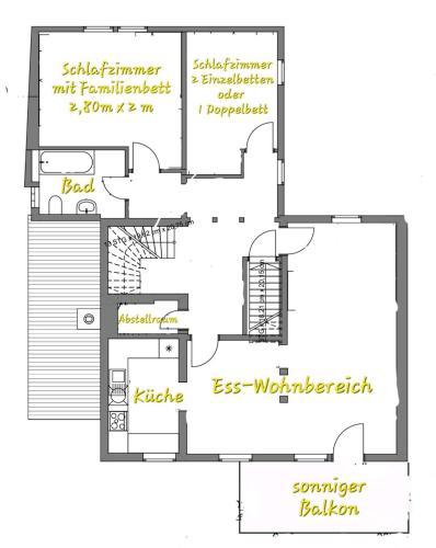 a floor plan of a house at Gästehaus am Weser-Radweg in Hannoversch Münden