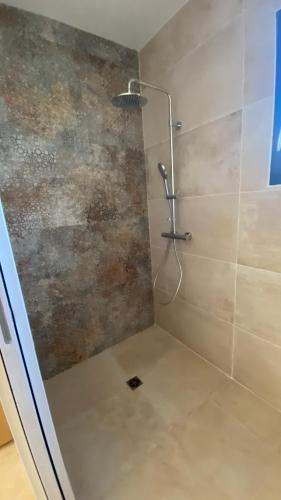 La salle de bains est pourvue d'une douche murale. dans l'établissement Villa Palma, à Lignan-sur-Orb