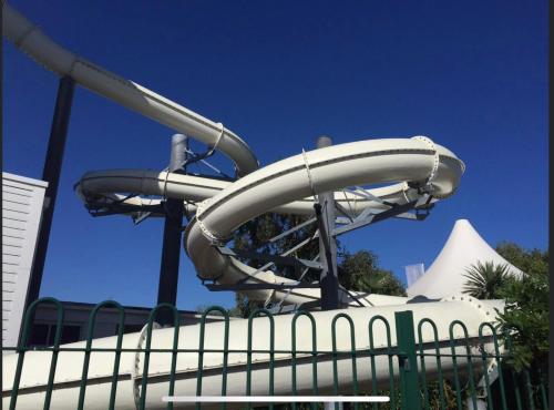 a slide at a water park at Luna-Rockley Park Poole in Poole