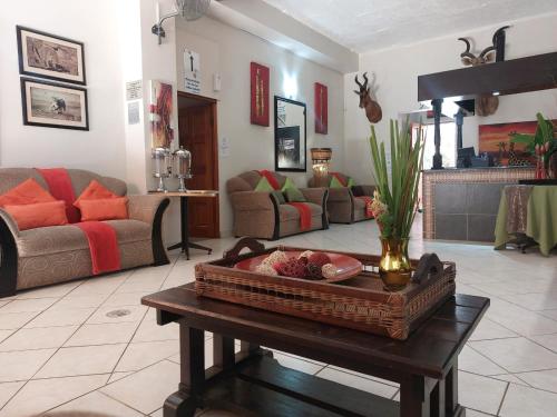 Ruang duduk di St Lucia Lodge