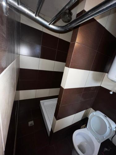 a bathroom with a toilet and a sink at Baza Pădurice in Vadul lui Vodă