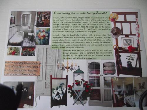a page of a book with photographs of a room at Lavender Rose in Bethulie