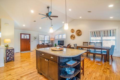 a kitchen and living room with a dining room at Borrowed Thyme in Saugatuck