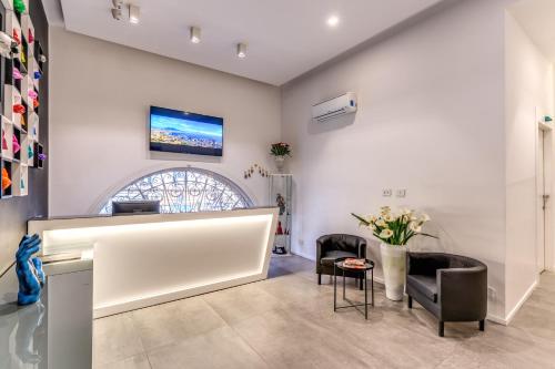 Χώρος καθιστικού στο Gallery Suite Naples