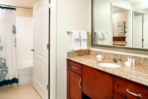 a bathroom with a sink and a mirror at Residence Inn Tampa Suncoast Parkway at NorthPointe Village in Lutz