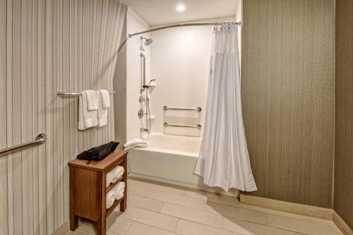uma casa de banho com banheira e chuveiro em Courtyard Austin by Marriott Northwest/Lakeline em Austin
