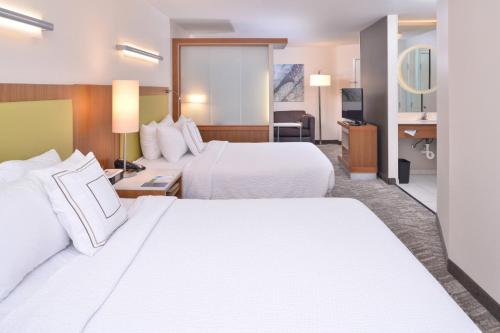 SpringHill Suites Las Vegas Henderson في لاس فيغاس: غرفه فندقيه سريرين وتلفزيون