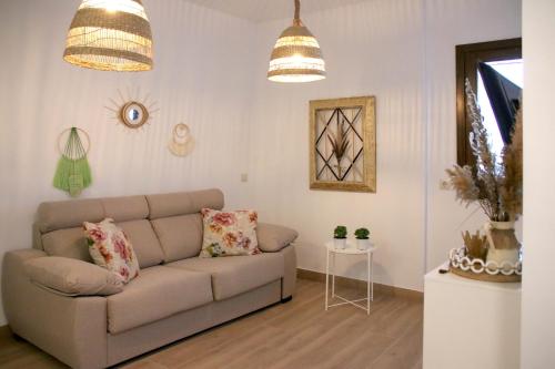 Χώρος καθιστικού στο Apartamentos turísticos La Estación