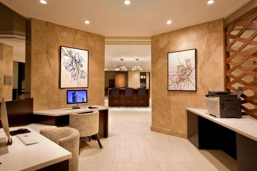 an office with a desk with a computer on it at The Westin Washington, D.C. City Center in Washington, D.C.