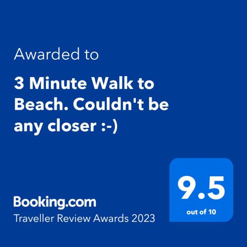 a screenshot of a cell phone with the text wanted to minute walk to beach at 3 Minute Walk to Beach - Couldn't be much closer to sea in Bournemouth