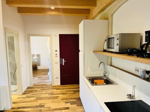 Η κουζίνα ή μικρή κουζίνα στο Albola Suite Holiday Apartments