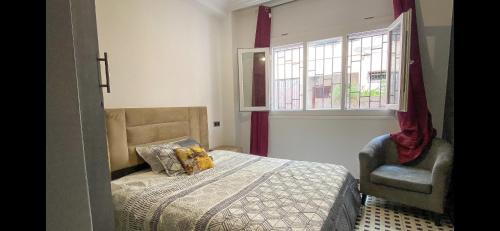 Ένα ή περισσότερα κρεβάτια σε δωμάτιο στο Location de rêve à El Jadida, juste à côté de la plage, Vivez l'aventure