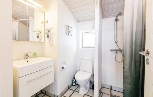 SnogebækにあるAmazing Home In Nex With Saunaのバスルーム(トイレ、洗面台、シャワー付)