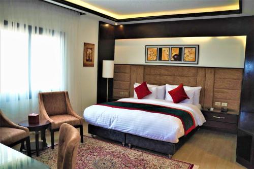 Katil atau katil-katil dalam bilik di Petra Canyon Hotel