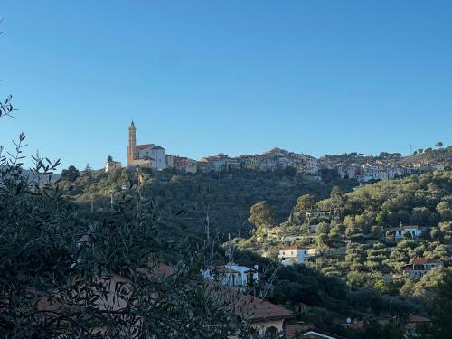 a town on top of a hill with houses at Plan B in Imperia