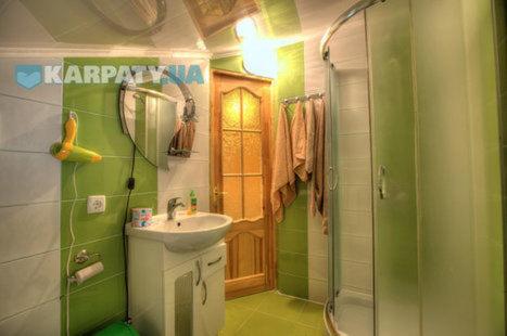 ヤレムチャにあるЛісова казкаの緑豊かなバスルーム(シンク、シャワー付)